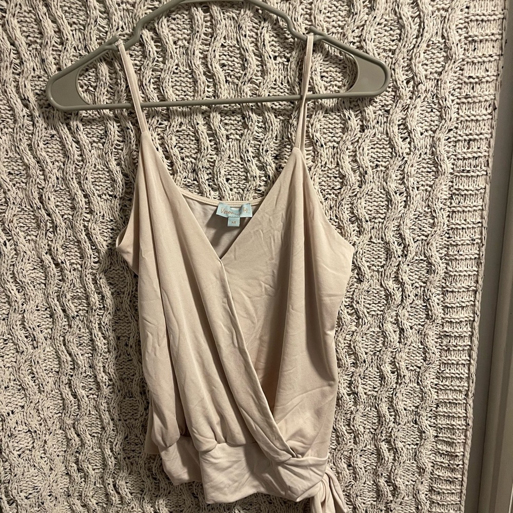 Veronica M Elegant Beige Wrap Camisole